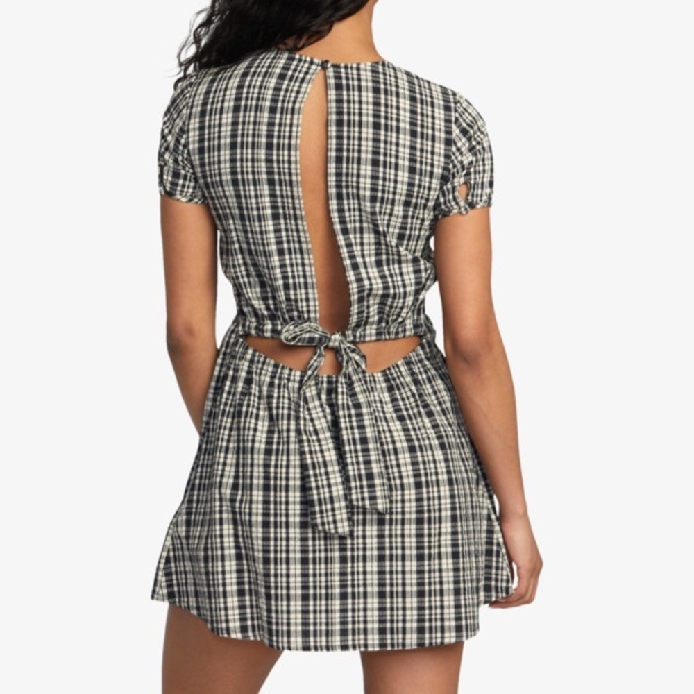 RVCA Mavis Mini Dress Black and White A-Line Mini Dress size S NEW - Picture 3 of 13